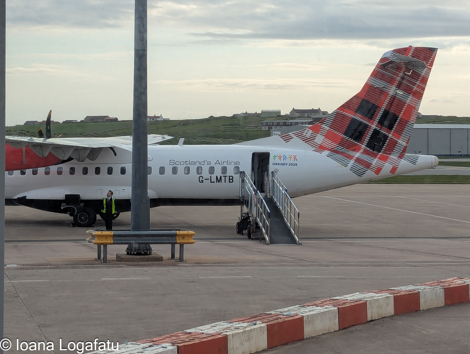 Scottish airline plane ready for takeoff